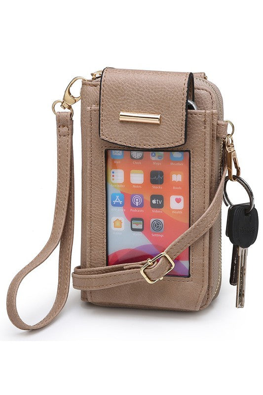 See Thru Window Cell Phone Crossbody Wallet-Teresa's Fashionista LLC
