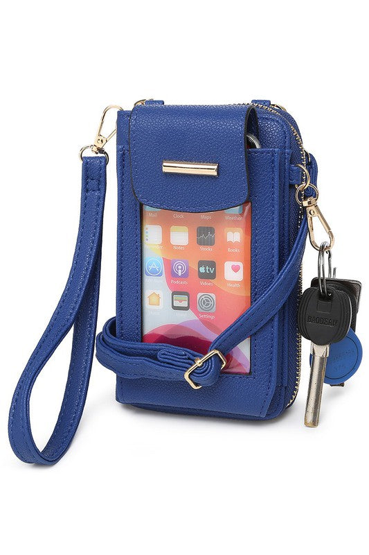 See Thru Window Cell Phone Crossbody Wallet-Teresa's Fashionista LLC