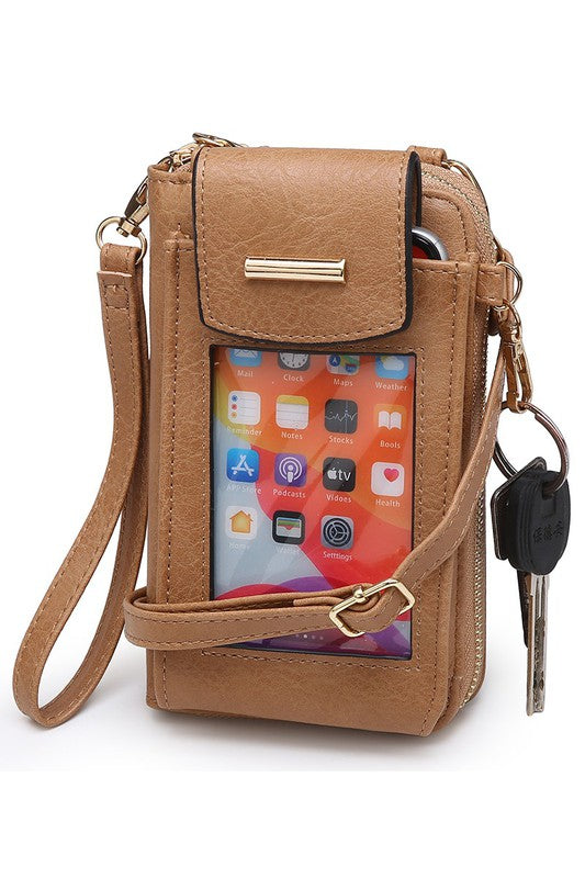 See Thru Window Cell Phone Crossbody Wallet-Teresa's Fashionista LLC