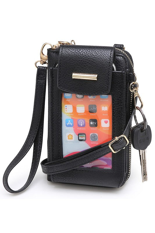 See Thru Window Cell Phone Crossbody Wallet-Teresa's Fashionista LLC