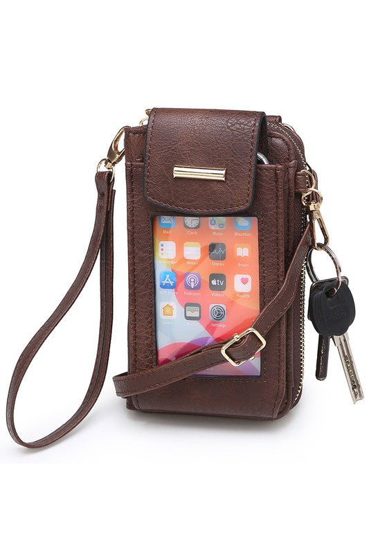 See Thru Window Cell Phone Crossbody Wallet-Teresa's Fashionista LLC