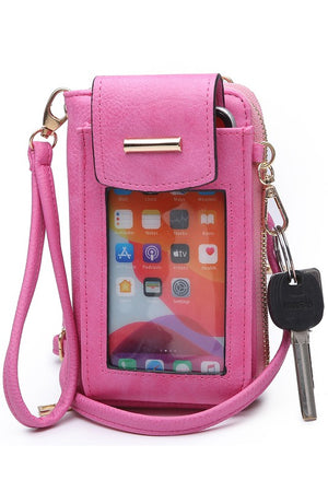 See Thru Window Cell Phone Crossbody Wallet-Teresa's Fashionista LLC