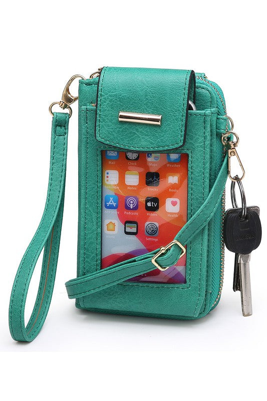 See Thru Window Cell Phone Crossbody Wallet-Teresa's Fashionista LLC