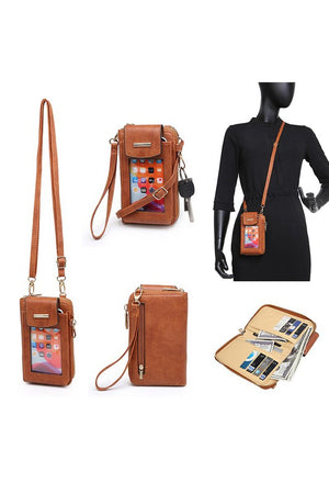See Thru Window Cell Phone Crossbody Wallet-Teresa's Fashionista LLC