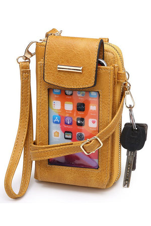 See Thru Window Cell Phone Crossbody Wallet-Teresa's Fashionista LLC