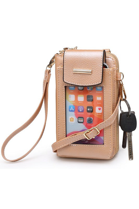 See Thru Window Cell Phone Crossbody Wallet-Teresa's Fashionista LLC
