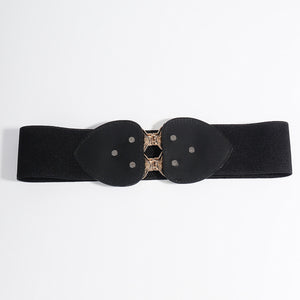 Alloy Leaf Buckle Elastic Belt-Teresa's Fashionista LLC