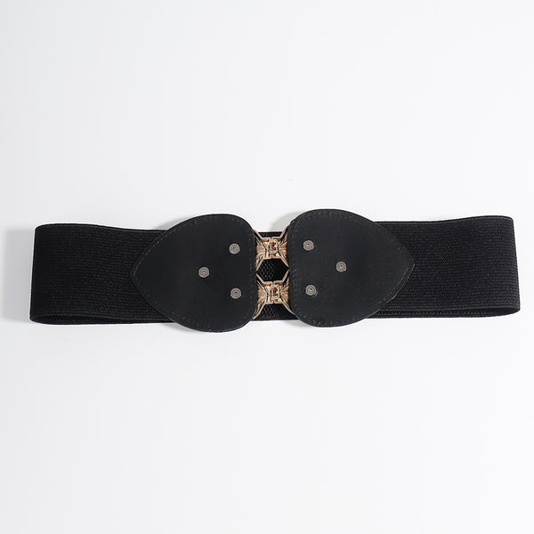 Alloy Leaf Buckle Elastic Belt-Teresa's Fashionista LLC