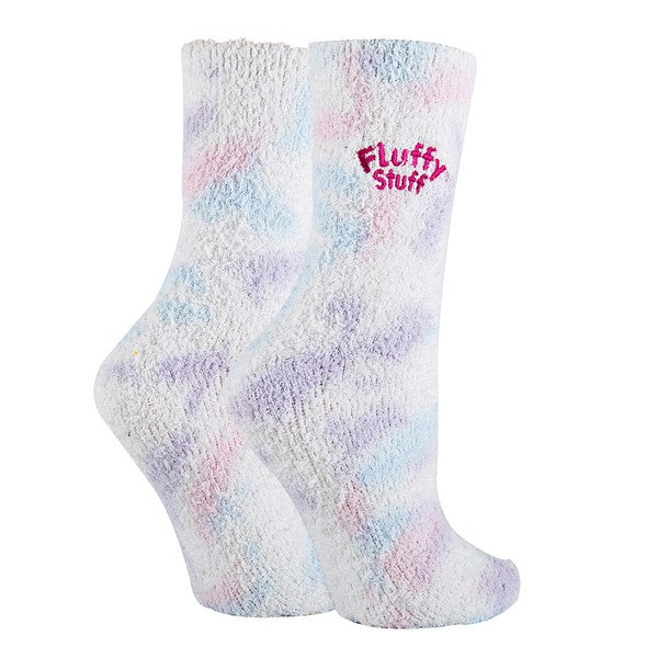 Womens Fuzzy Crew Socks - Fluffy Stuff-Teresa's Fashionista LLC