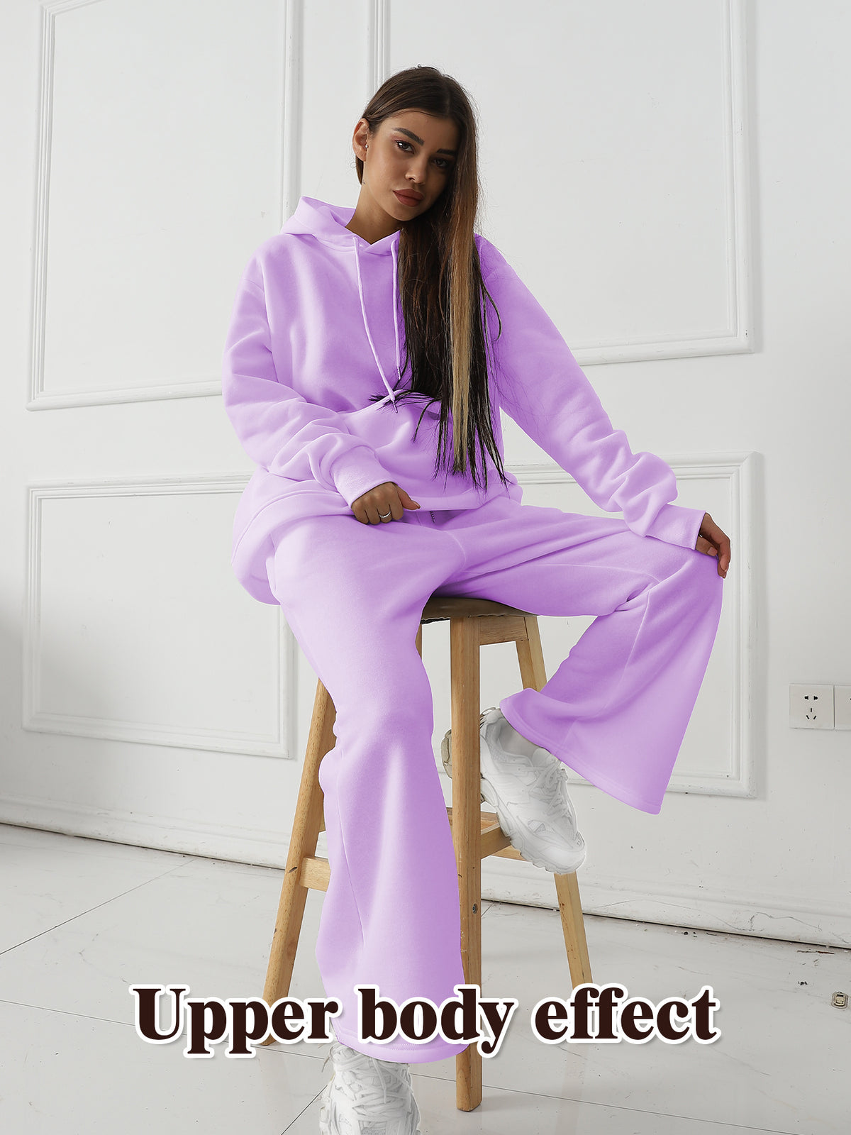 Women's Fashionable Casual Solid Color Long Sleeved Sweatshirt Set - Teresa's Fashionista LLC