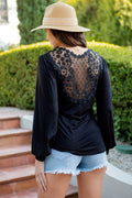 Back Patch Bell Sleeve Jersey Top-Rayon/Span-Teresa's Fashionista LLC