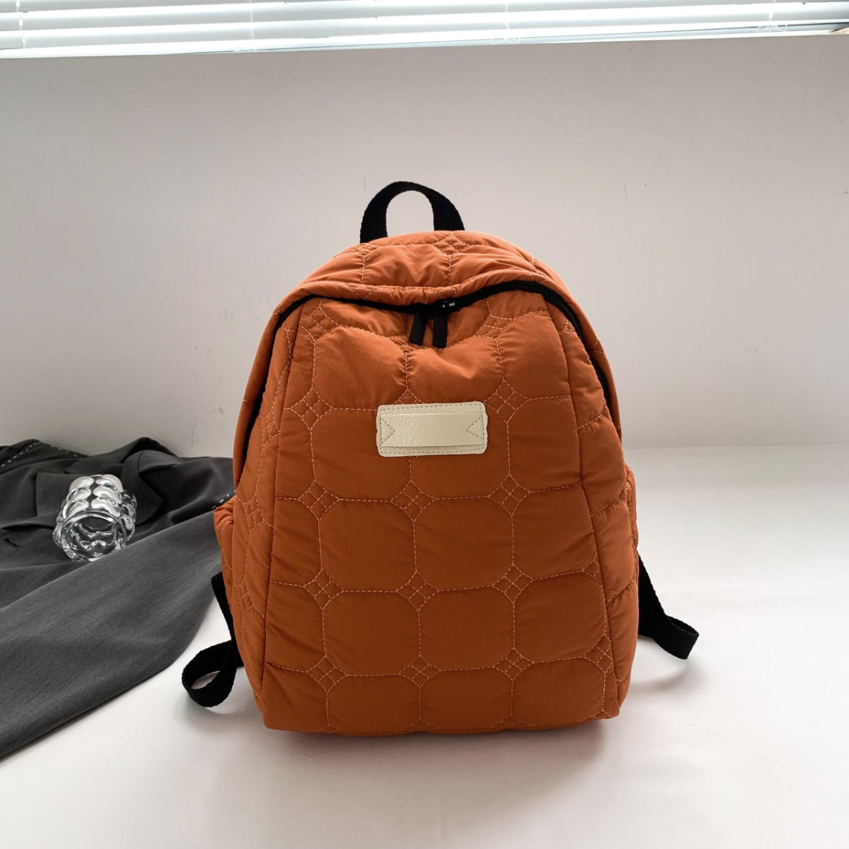 Quilted Polyester Backpack Bag-Teresa&#39;s Fashionista LLC