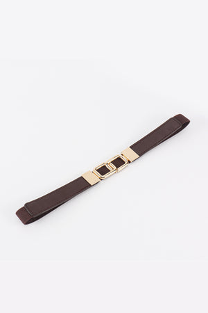 Geometric Double Buckle Elastic Belt-Teresa's Fashionista LLC
