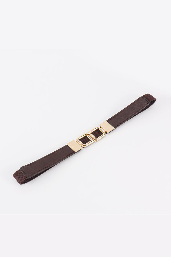 Geometric Double Buckle Elastic Belt-Teresa's Fashionista LLC