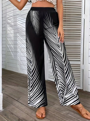 Printed Wide Leg Pants-Teresa's Fashionista LLC