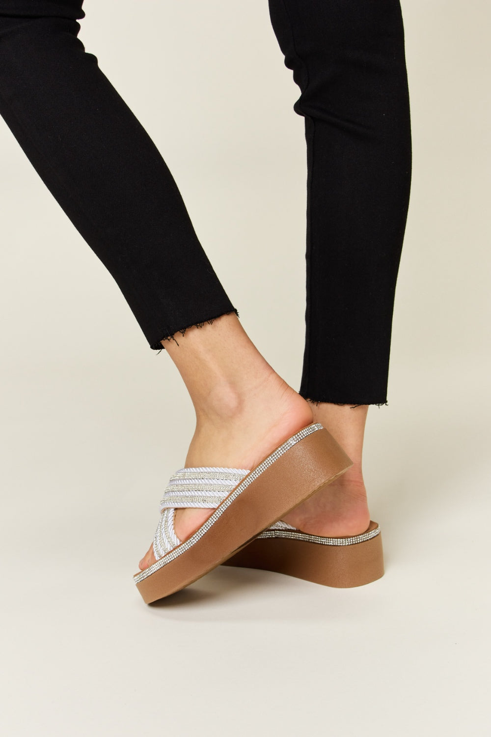 Forever Link Rhinestone Platform Wedge Sandals-Teresa's Fashionista LLC