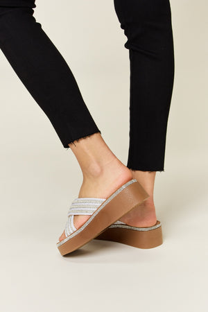 Forever Link Rhinestone Platform Wedge Sandals-Teresa's Fashionista LLC