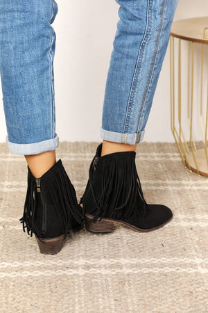 Legend Women's Fringe Cowboy Western Ankle Boots-Teresa's Fashionista LLC