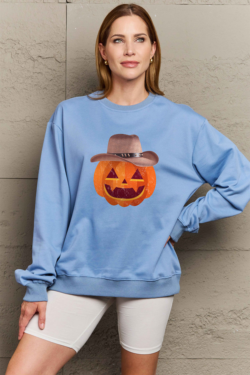 Simply Love Full Size Graphic Dropped Shoulder Sweatshirt - Teresa's Fashionista LLC