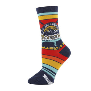 Montana - Women's Funny crew socks-Teresa's Fashionista LLC