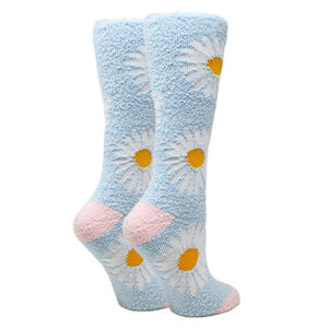 Daisy - Women's fuzzy crew socks-Teresa's Fashionista LLC