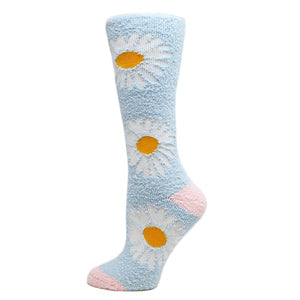 Daisy - Women's fuzzy crew socks-Teresa's Fashionista LLC