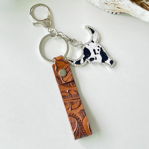 Rhinestone Bull Keychain-Teresa's Fashionista LLC