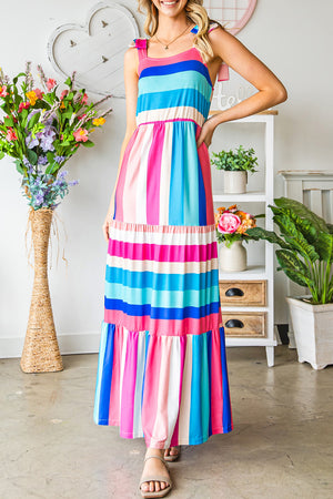 Striped Sleeveless Maxi Dress-Teresa's Fashionista LLC
