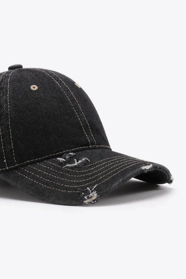 Distressed Adjustable Baseball Cap-Teresa's Fashionista LLC