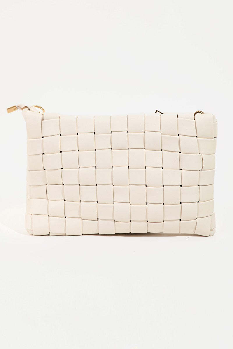 Fame Faux Leather Basket Weave  Crossbody Bag - Teresa's Fashionista LLC