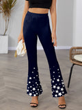 Star Elastic Waist Bootcut Pants-Teresa's Fashionista LLC