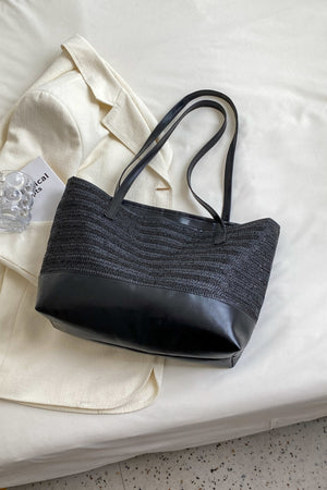 PU Leather Straps Large Tote Bag-Teresa's Fashionista LLC