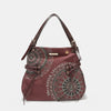 Nicole Lee USA Side Braided Tassel Inlaid Rhinestone Embroidery Hobo Bag-Teresa's Fashionista LLC