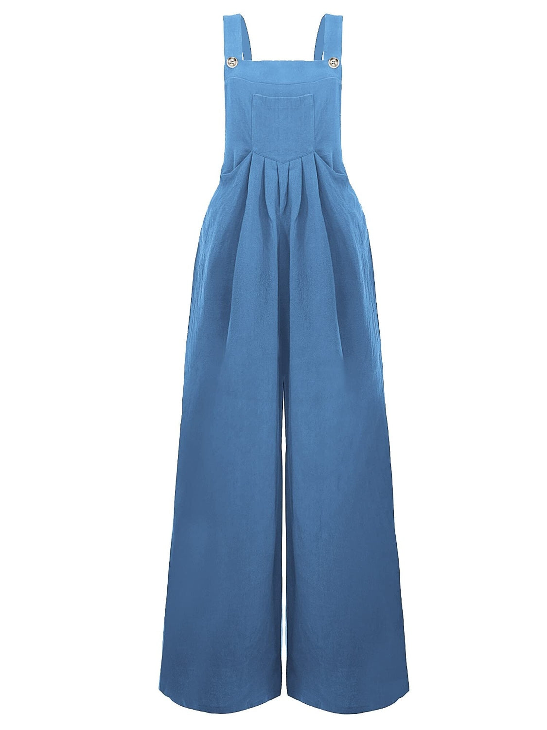 Full Size Square Neck Wide Strap Overalls - Teresa's Fashionista LLC