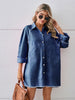 Raw Hem Button Up Denim Dress-Teresa's Fashionista LLC