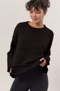 HYFVE Round Neck Dropped Shoulder Ribbed Sweater - Teresa's Fashionista LLC