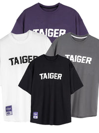 Men's Plus Size Letter Graphic Round Neck Half Sleeve T-Shirt