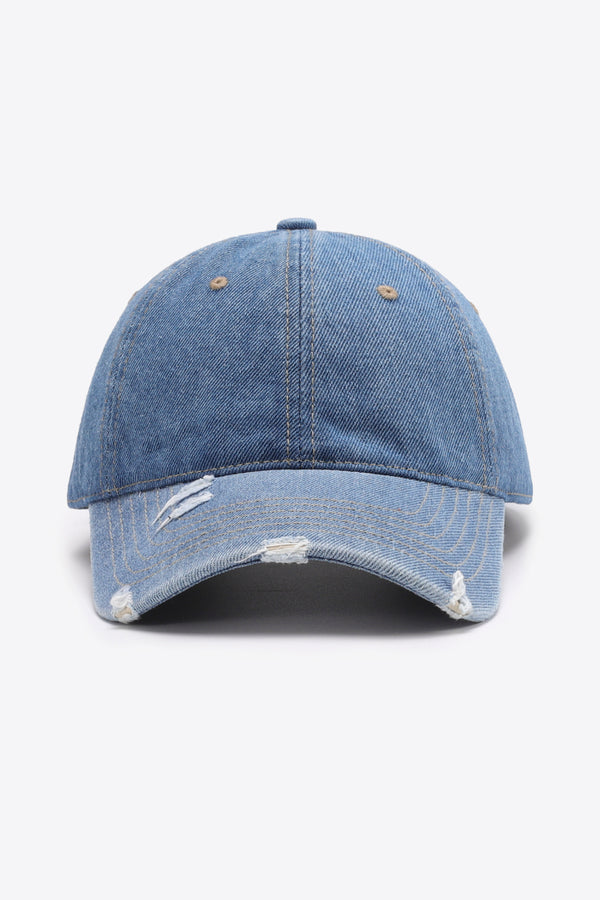 Distressed Adjustable Baseball Cap-Teresa's Fashionista LLC