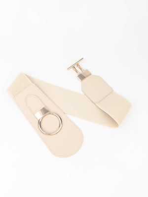 PU Elastic Wide Belt with Alloy Buckle-Teresa's Fashionista LLC