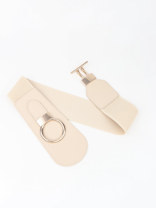 PU Elastic Wide Belt with Alloy Buckle-Teresa's Fashionista LLC