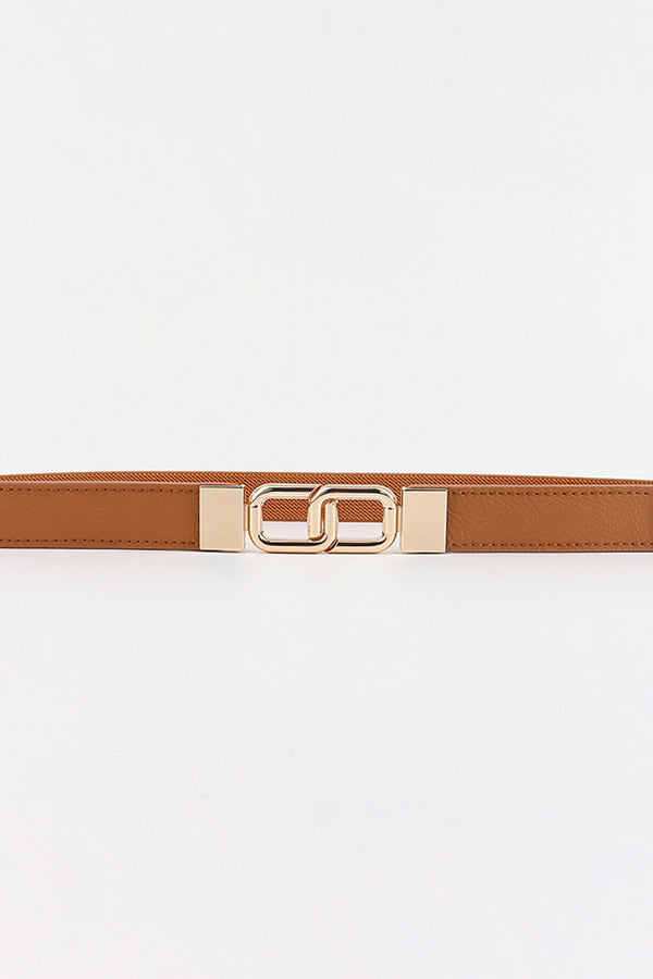 Geometric Double Buckle Elastic Belt-Teresa's Fashionista LLC
