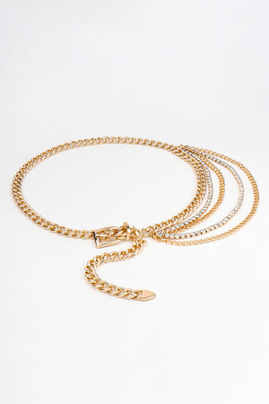 Rhinestone Decor Metal Chain Belt-Teresa's Fashionista LLC