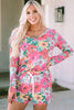Floral Round Neck Top and Drawstring Shorts Set-Teresa's Fashionista LLC
