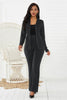 Lapel Collar Long Sleeve Blazer and Pants Set-Teresa's Fashionista LLC