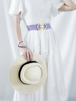 Geometric Buckle Elastic Wide Belt-Teresa's Fashionista LLC