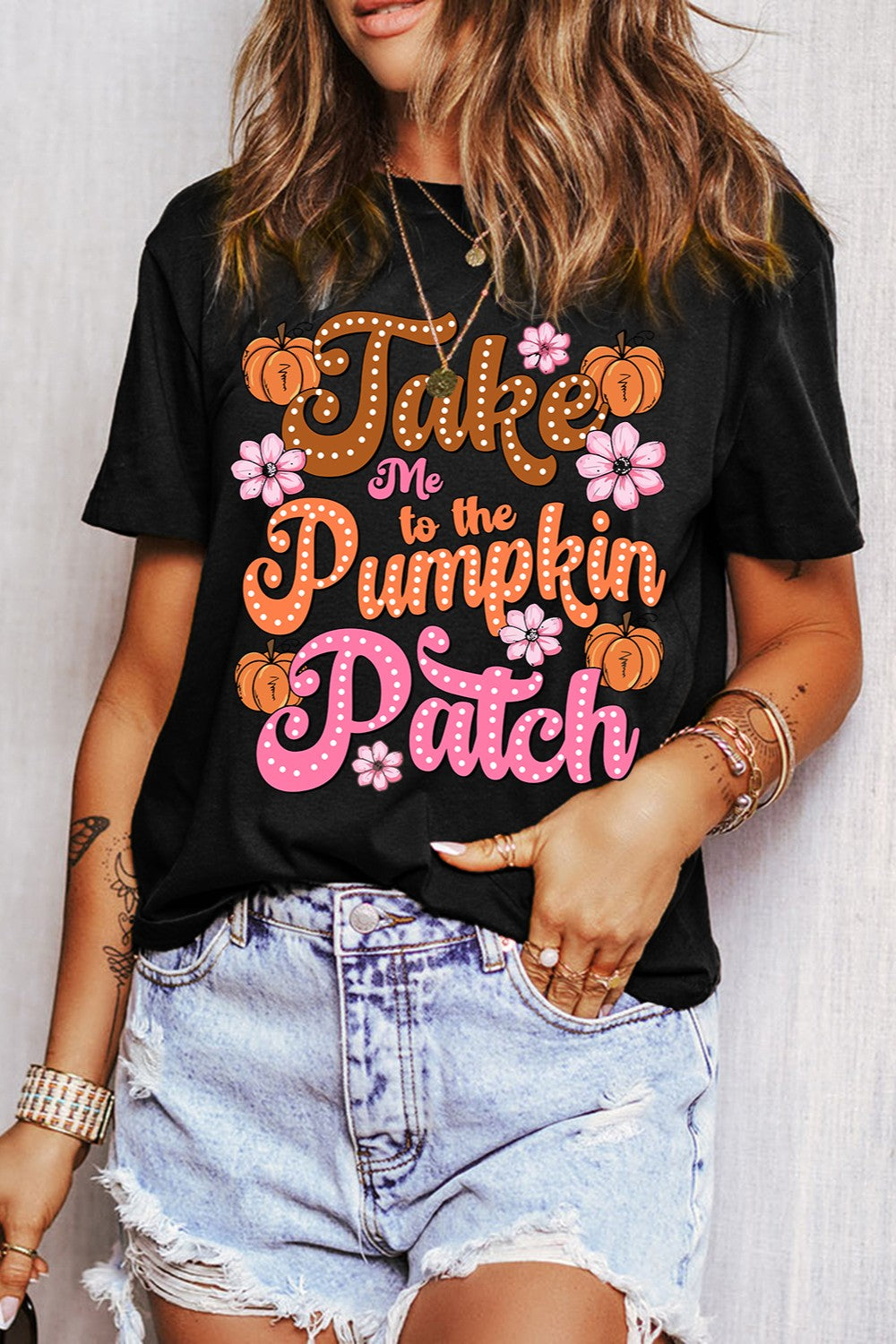 Letter Graphic Round Neck Short Sleeve T-Shirt - Teresa's Fashionista LLC