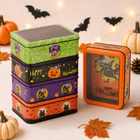 Halloween Decorative Metal Storage Box with Window Display