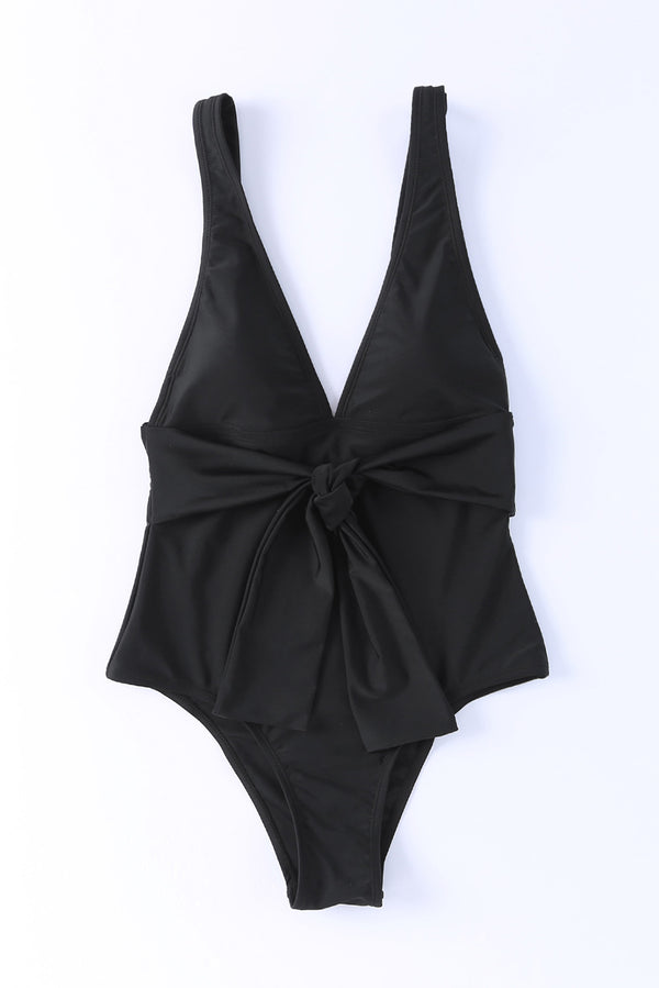 Plunge Wide Strap One-Piece Swimwear-Teresa's Fashionista LLC