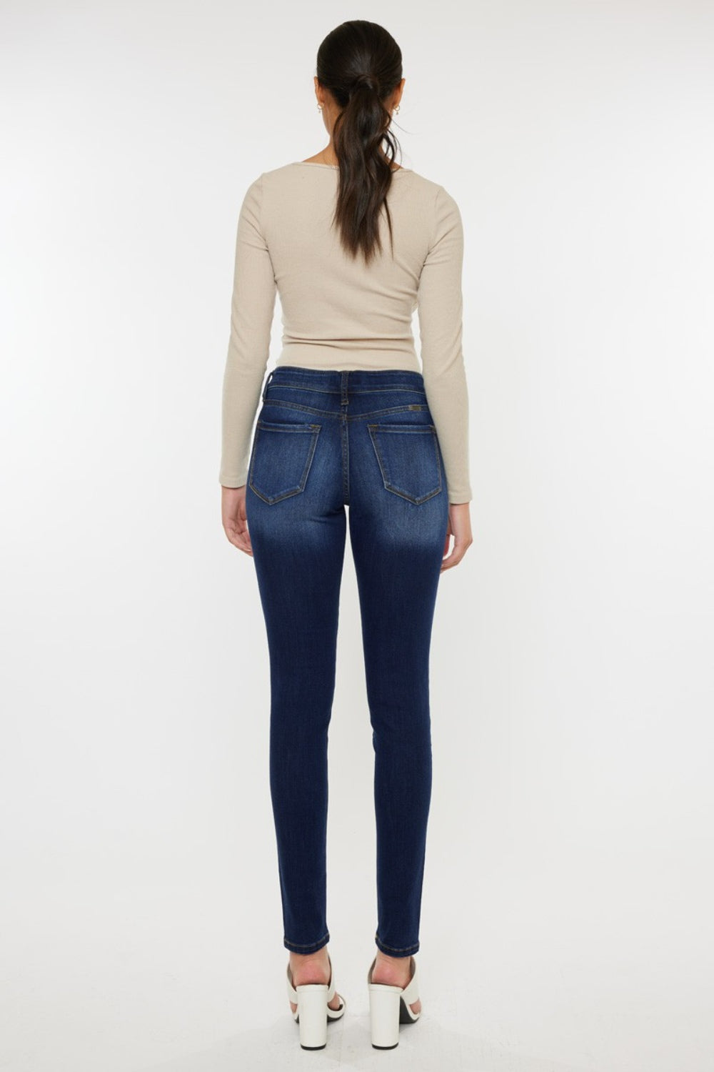 Kancan Mid Rise Gradient Skinny Jeans-Teresa's Fashionista LLC