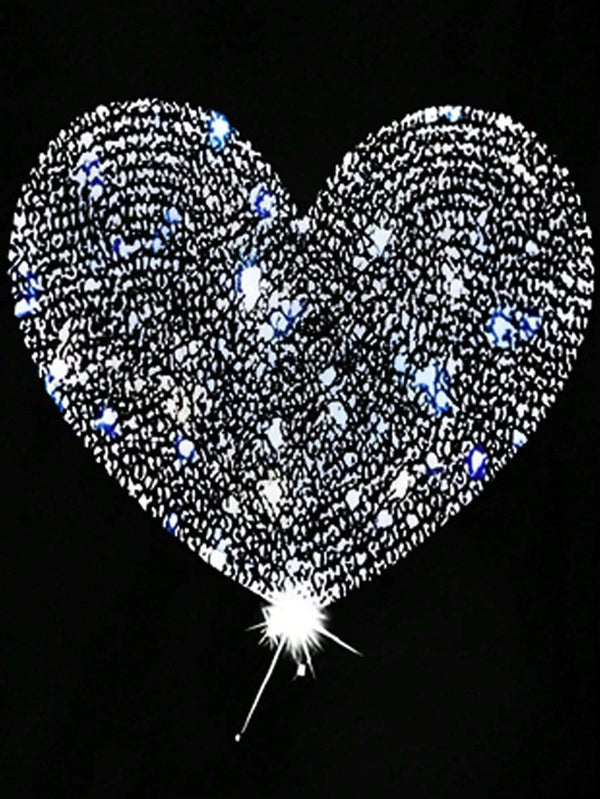 Heart Graphic Round Neck Short Sleeve T-Shirt-Teresa's Fashionista LLC
